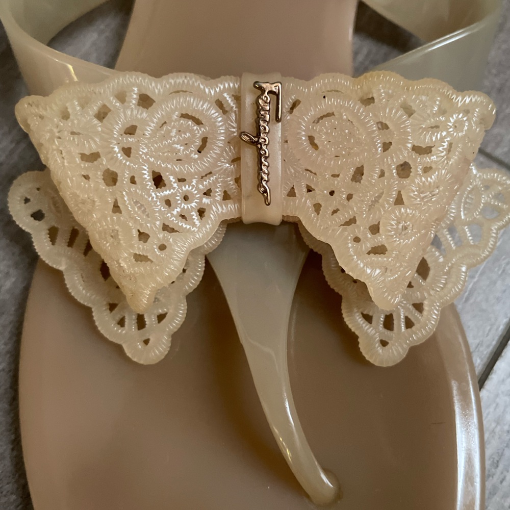 Authentic Salvatore Ferragamo Nude (Tan) Jelly Slides